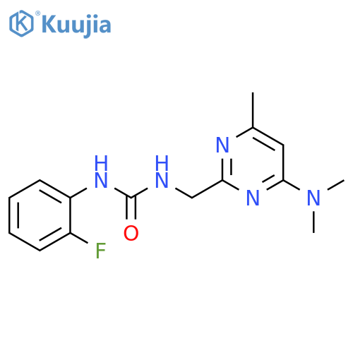 3-{[4-(dimethylamino)-6-methylpyrimidin-2-yl]methyl}-1-(2-fluorophenyl)urea structure