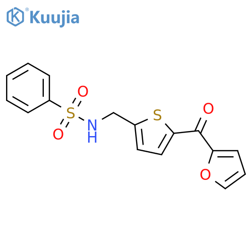 N-{[5-(furan-2-carbonyl)thiophen-2-yl]methyl}benzenesulfonamide structure