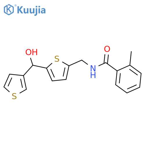 N-({5-[hydroxy(thiophen-3-yl)methyl]thiophen-2-yl}methyl)-2-methylbenzamide structure