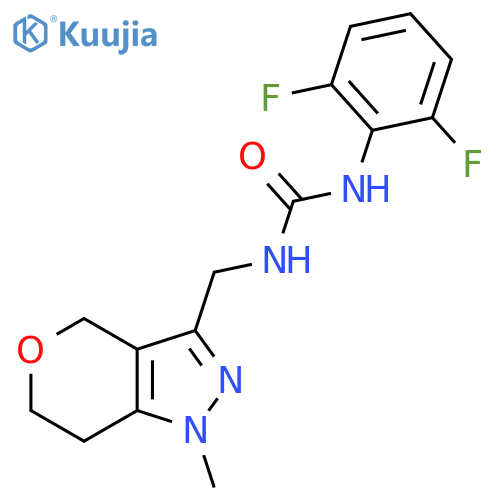 1-(2,6-difluorophenyl)-3-({1-methyl-1H,4H,6H,7H-pyrano4,3-cpyrazol-3-yl}methyl)urea structure