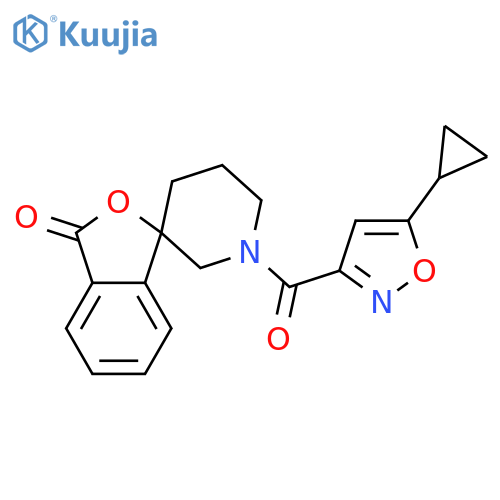 1'-(5-cyclopropyl-1,2-oxazole-3-carbonyl)-3H-spiro[2-benzofuran-1,3'-piperidine]-3-one structure