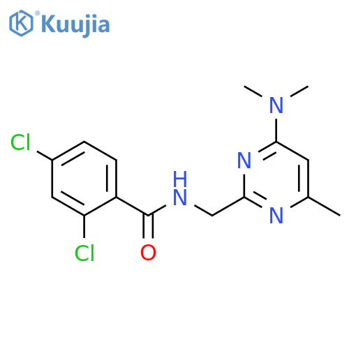 2,4-dichloro-N-{[4-(dimethylamino)-6-methylpyrimidin-2-yl]methyl}benzamide structure