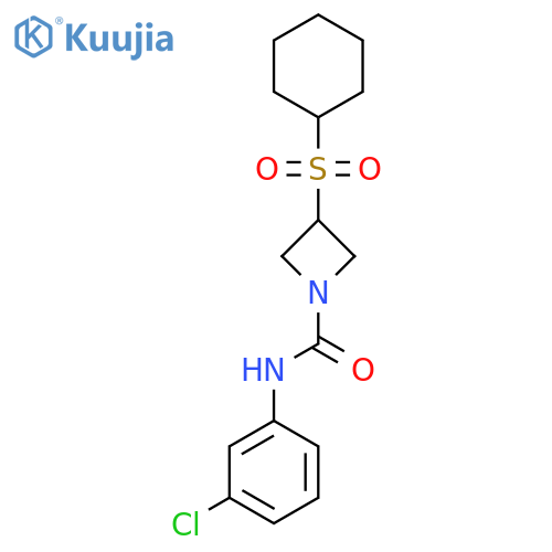 N-(3-chlorophenyl)-3-(cyclohexanesulfonyl)azetidine-1-carboxamide structure