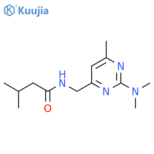 N-{[2-(dimethylamino)-6-methylpyrimidin-4-yl]methyl}-3-methylbutanamide structure