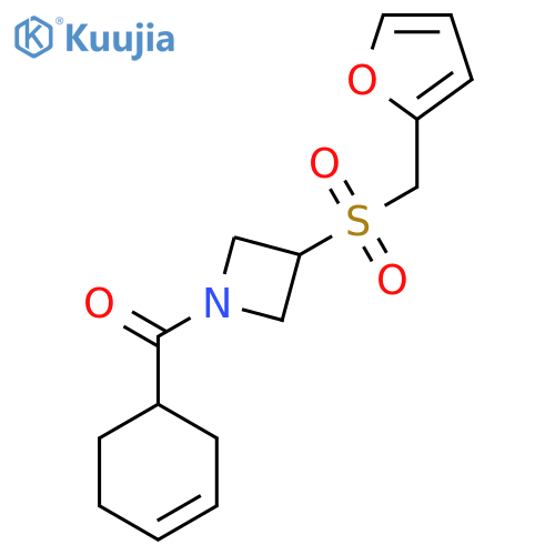 1-(cyclohex-3-ene-1-carbonyl)-3-(furan-2-yl)methanesulfonylazetidine structure
