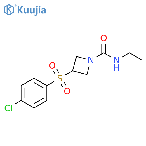 3-(4-chlorobenzenesulfonyl)-N-ethylazetidine-1-carboxamide structure