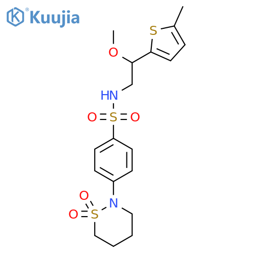 4-(1,1-dioxido-1,2-thiazinan-2-yl)-N-(2-methoxy-2-(5-methylthiophen-2-yl)ethyl)benzenesulfonamide structure