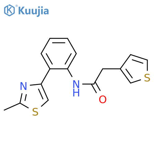 N-[2-(2-methyl-1,3-thiazol-4-yl)phenyl]-2-thiophen-3-ylacetamide structure