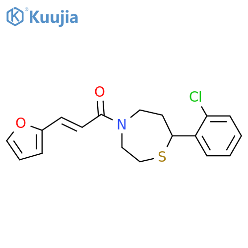 (2E)-1-[7-(2-chlorophenyl)-1,4-thiazepan-4-yl]-3-(furan-2-yl)prop-2-en-1-one structure