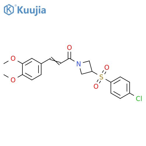 (2E)-1-[3-(4-chlorobenzenesulfonyl)azetidin-1-yl]-3-(3,4-dimethoxyphenyl)prop-2-en-1-one structure