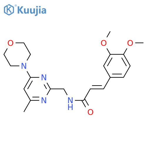 (2E)-3-(3,4-dimethoxyphenyl)-N-{4-methyl-6-(morpholin-4-yl)pyrimidin-2-ylmethyl}prop-2-enamide structure