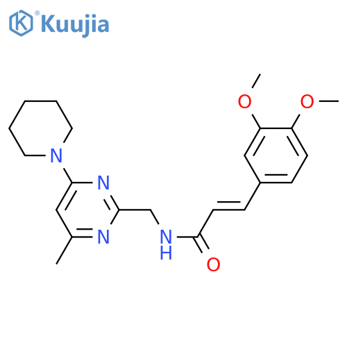 (2E)-3-(3,4-dimethoxyphenyl)-N-{[4-methyl-6-(piperidin-1-yl)pyrimidin-2-yl]methyl}prop-2-enamide structure