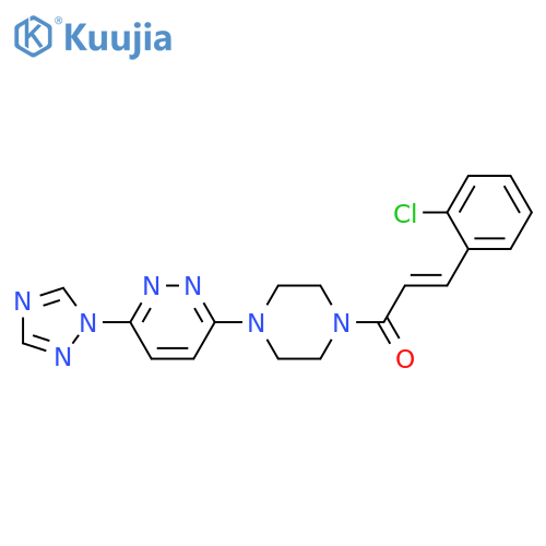 (E)-3-(2-chlorophenyl)-1-[4-[6-(1,2,4-triazol-1-yl)pyridazin-3-yl]piperazin-1-yl]prop-2-en-1-one structure