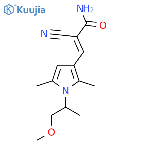 2-cyano-3-[1-(1-methoxypropan-2-yl)-2,5-dimethyl-1H-pyrrol-3-yl]prop-2-enamide structure