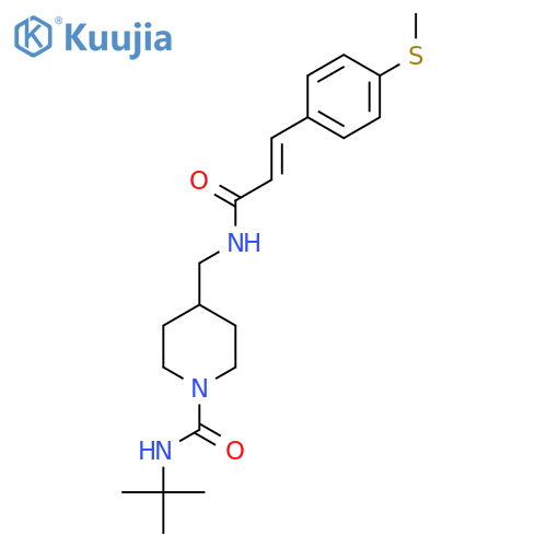 N-tert-butyl-4-{(2E)-3-4-(methylsulfanyl)phenylprop-2-enamidomethyl}piperidine-1-carboxamide structure