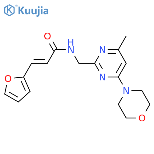 (2E)-3-(furan-2-yl)-N-{4-methyl-6-(morpholin-4-yl)pyrimidin-2-ylmethyl}prop-2-enamide structure