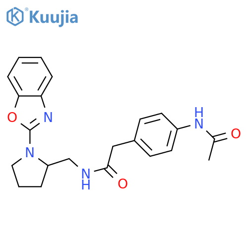 N-{[1-(1,3-benzoxazol-2-yl)pyrrolidin-2-yl]methyl}-2-(4-acetamidophenyl)acetamide structure