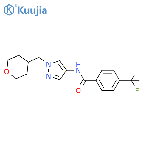 Benzamide, N-[1-[(tetrahydro-2H-pyran-4-yl)methyl]-1H-pyrazol-4-yl]-4-(trifluoromethyl)- structure