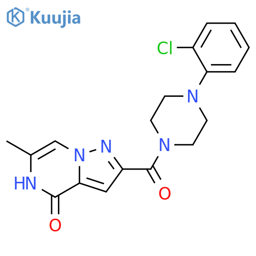 2-[4-(2-chlorophenyl)piperazine-1-carbonyl]-6-methyl-4H,5H-pyrazolo[1,5-a]pyrazin-4-one structure