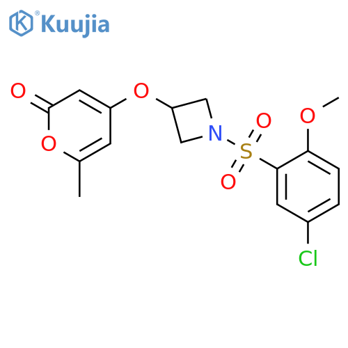4-[1-(5-chloro-2-methoxyphenyl)sulfonylazetidin-3-yl]oxy-6-methylpyran-2-one structure