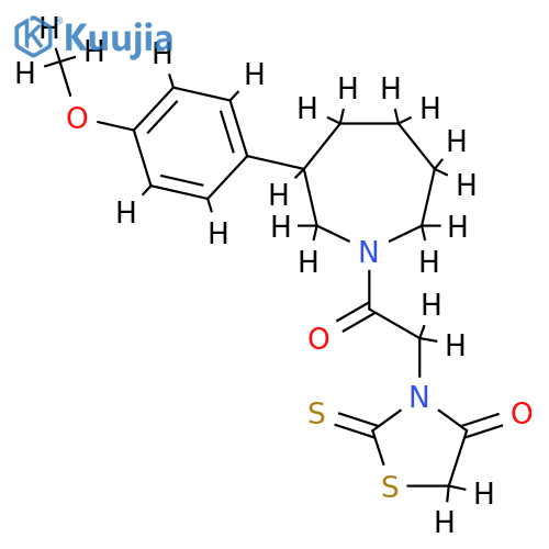 3-[2-[3-(4-methoxyphenyl)azepan-1-yl]-2-oxoethyl]-2-sulfanylidene-1,3-thiazolidin-4-one structure