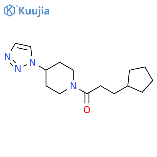 3-cyclopentyl-1-[4-(triazol-1-yl)piperidin-1-yl]propan-1-one structure