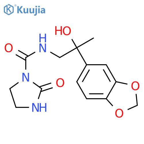 N-[2-(2H-1,3-benzodioxol-5-yl)-2-hydroxypropyl]-2-oxoimidazolidine-1-carboxamide structure