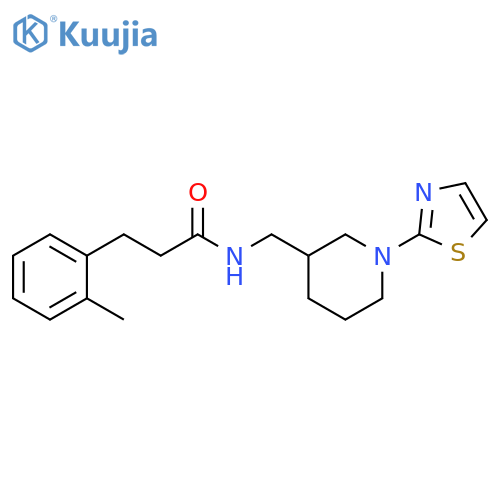 3-(2-methylphenyl)-N-[[1-(1,3-thiazol-2-yl)piperidin-3-yl]methyl]propanamide structure