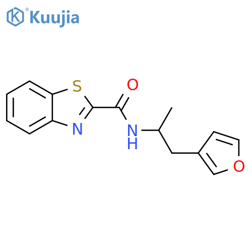 N-[1-(furan-3-yl)propan-2-yl]-1,3-benzothiazole-2-carboxamide structure