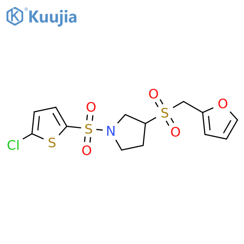 1-[(5-chlorothiophen-2-yl)sulfonyl]-3-[(furan-2-yl)methanesulfonyl]pyrrolidine structure