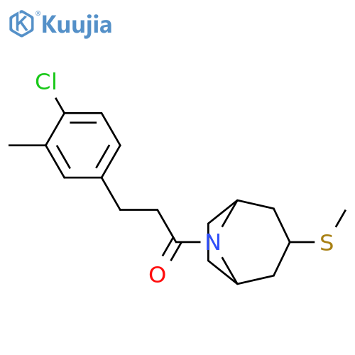3-(4-chloro-3-methylphenyl)-1-[3-(methylsulfanyl)-8-azabicyclo[3.2.1]octan-8-yl]propan-1-one structure