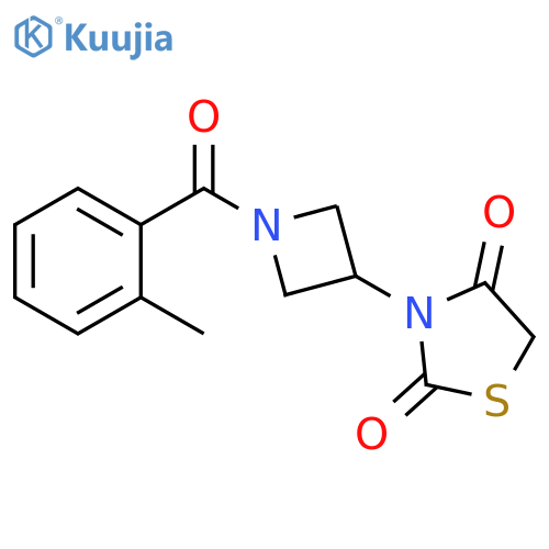 3-[1-(2-methylbenzoyl)azetidin-3-yl]-1,3-thiazolidine-2,4-dione structure