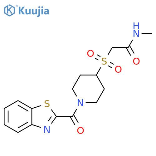 2-{[1-(1,3-benzothiazole-2-carbonyl)piperidin-4-yl]sulfonyl}-N-methylacetamide structure