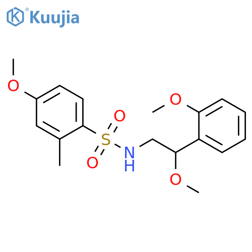 4-methoxy-N-[2-methoxy-2-(2-methoxyphenyl)ethyl]-2-methylbenzenesulfonamide structure