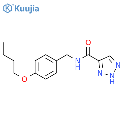 N-[(4-butoxyphenyl)methyl]-1H-1,2,3-triazole-5-carboxamide structure