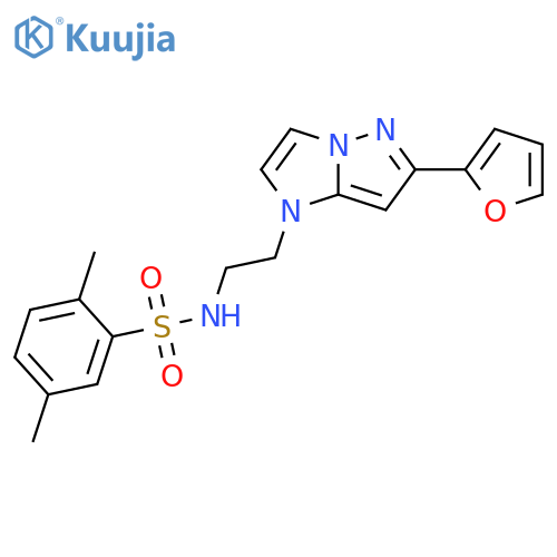 N-{2-[6-(furan-2-yl)-1H-pyrazolo[1,5-a]imidazol-1-yl]ethyl}-2,5-dimethylbenzene-1-sulfonamide structure