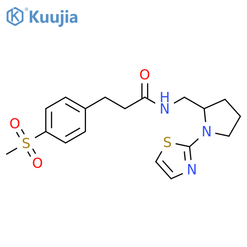 3-(4-methanesulfonylphenyl)-N-{[1-(1,3-thiazol-2-yl)pyrrolidin-2-yl]methyl}propanamide structure
