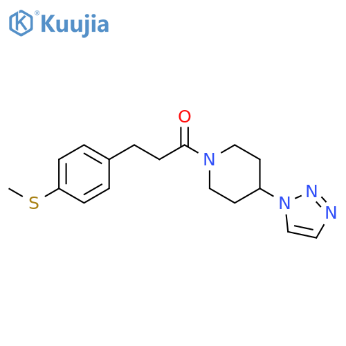 3-(4-methylsulfanylphenyl)-1-[4-(triazol-1-yl)piperidin-1-yl]propan-1-one structure