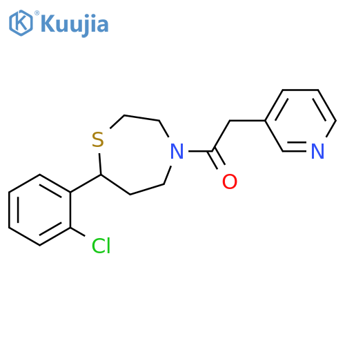 1-[7-(2-chlorophenyl)-1,4-thiazepan-4-yl]-2-(pyridin-3-yl)ethan-1-one structure