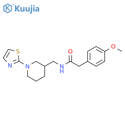 2-(4-methoxyphenyl)-N-[[1-(1,3-thiazol-2-yl)piperidin-3-yl]methyl]acetamide structure
