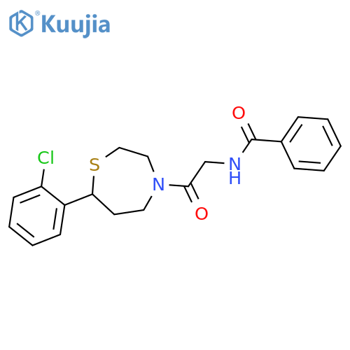 N-{2-[7-(2-chlorophenyl)-1,4-thiazepan-4-yl]-2-oxoethyl}benzamide structure