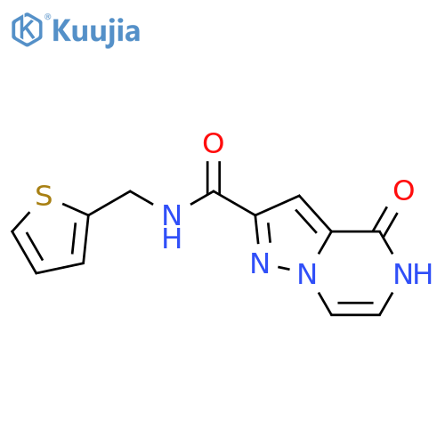 4-oxo-N-[(thiophen-2-yl)methyl]-4H,5H-pyrazolo[1,5-a]pyrazine-2-carboxamide structure
