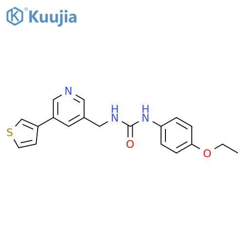 1-(4-ethoxyphenyl)-3-[(5-thiophen-3-ylpyridin-3-yl)methyl]urea structure