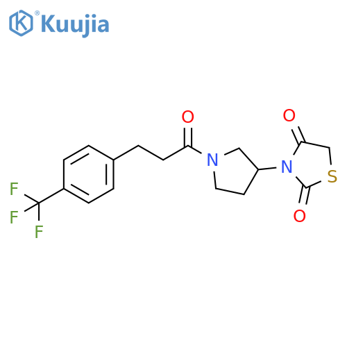 3-[1-[1-Oxo-3-[4-(trifluoromethyl)phenyl]propyl]-3-pyrrolidinyl]-2,4-thiazolidinedione structure