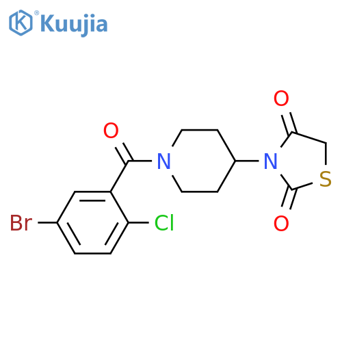 3-[1-(5-bromo-2-chlorobenzoyl)piperidin-4-yl]-1,3-thiazolidine-2,4-dione structure