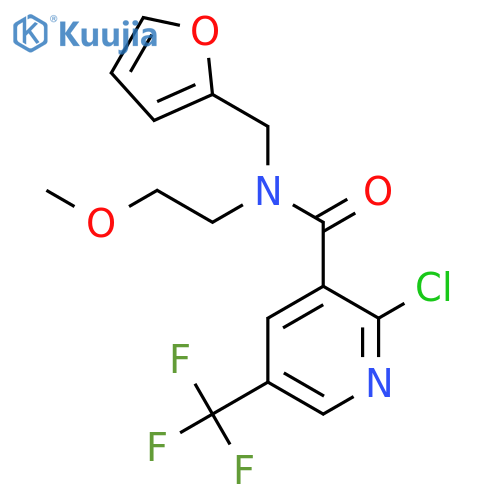 2-chloro-N-[(furan-2-yl)methyl]-N-(2-methoxyethyl)-5-(trifluoromethyl)pyridine-3-carboxamide structure
