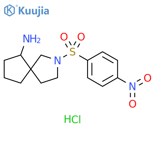 2-Azaspiro[4.4]nonan-6-amine, 2-[(4-nitrophenyl)sulfonyl]-, hydrochloride (1:1) structure