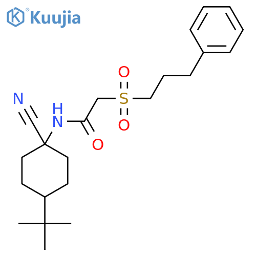 N-(4-tert-butyl-1-cyanocyclohexyl)-2-(3-phenylpropanesulfonyl)acetamide structure