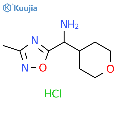 (3-methyl-1,2,4-oxadiazol-5-yl)(oxan-4-yl)methanamine hydrochloride structure