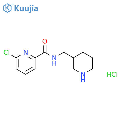6-chloro-N-[(piperidin-3-yl)methyl]pyridine-2-carboxamide hydrochloride structure